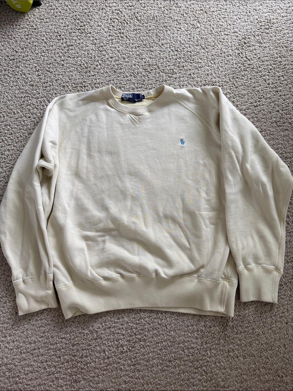 Polo by Ralph Lauren Butter Yellow Crewneck Sweatshirt with Blue Pony